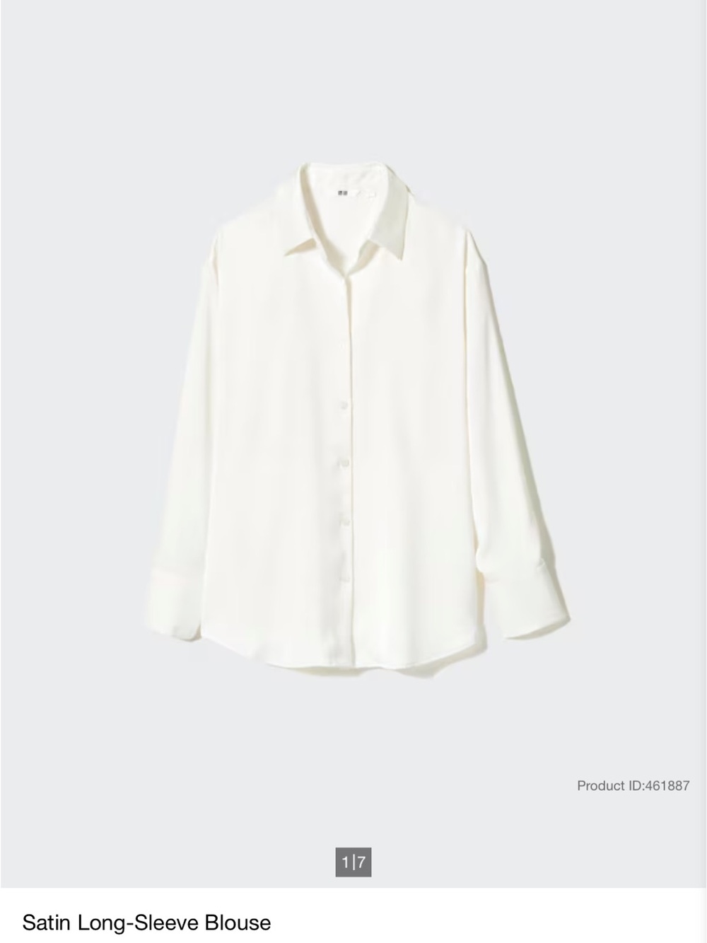 Uniqlo Cream Satin Button-Up Blouse